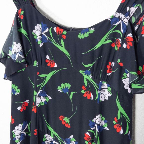 Nanette Lepore Women’s Dress Sz 8 Garden Glow Romantic Dark Floral Flutter Mini - Picture 3 of 8